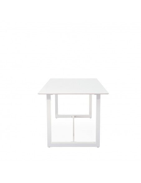 Mesa de exterior AUDREY 160 x 90 em porcelânico e aço branco
