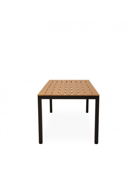 Mesa de Exterior CINTHIA 180 x 86 en Polimadera y Aluminio Negro