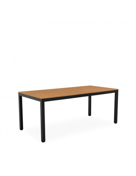 Mesa de exterior CINTHIA 180 x 86 em Polywood e alumínio preto