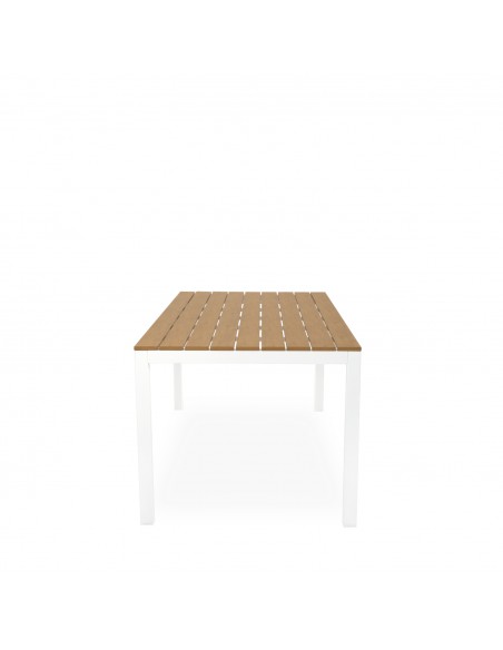 Mesa de Exterior CINTHIA 180 x 86 en Polimadera y Aluminio Blanco