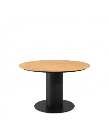Mesa de Exterior Redonda ETHEL 120, en Polimadera y Acero Negro