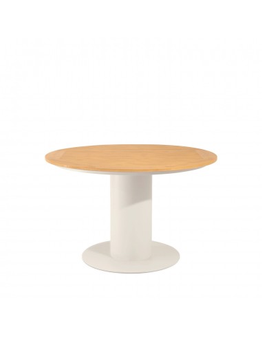 Mesa de Exterior Redonda ETHEL 120 cm,en Polimadera y Acero Beige