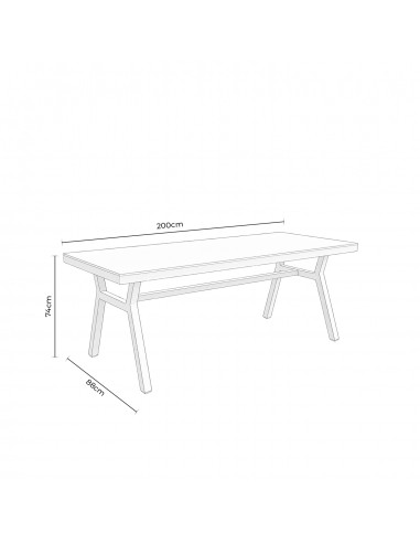 Mesa de exterior GEORGIA 200 cm em Polywood e...