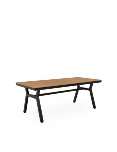 Mesa de exterior GEORGIA 200 cm em Polywood e alumínio preto