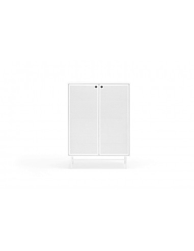 TEULAT APARADOR ALTO PUNTO, DM lacado blanco, metal