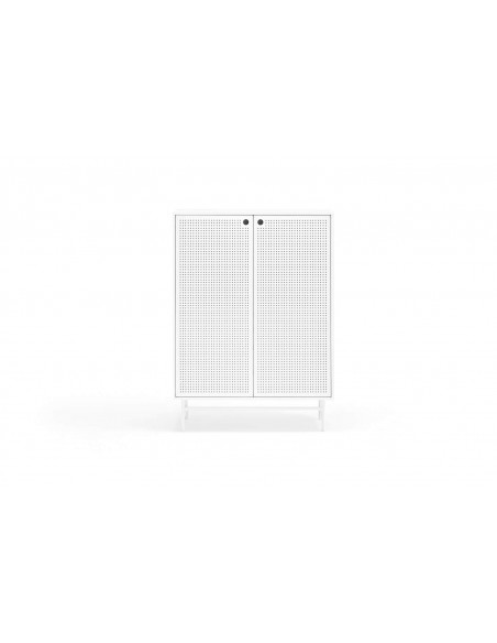 TEULAT APARADOR ALTO PUNTO, DM lacado blanco, metal