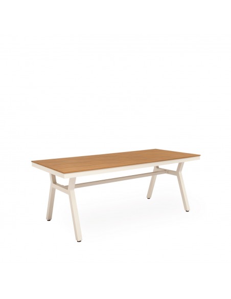 Mesa de exterior GEORGIA 200 cm em Polywood e alumínio branco