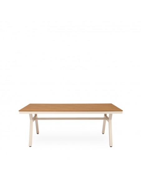 Mesa de exterior GEORGIA 200 cm em Polywood e alumínio branco