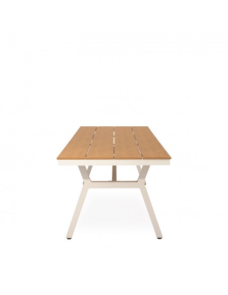 Mesa de exterior GEORGIA 200 cm em Polywood e alumínio branco