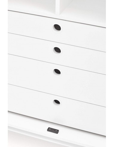 TEULAT APARADOR ALTO PUNTO, DM lacado blanco, metal