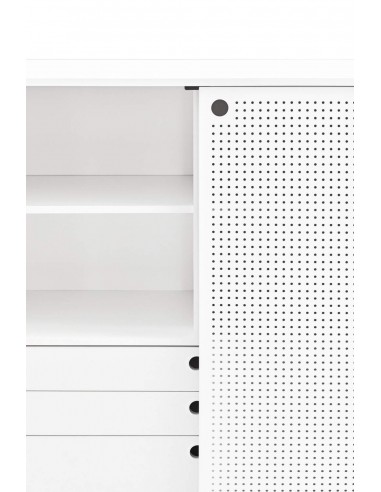 TEULAT APARADOR ALTO PUNTO, DM lacado blanco, metal