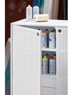 TEULAT APARADOR ponto ALTO, DM lacado branco, metal 2