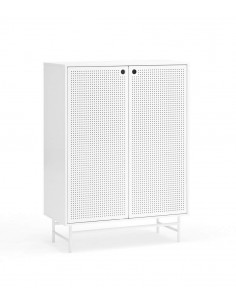 TEULAT APARADOR ALTO PUNTO, DM lacado blanco, metal