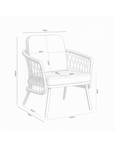 Conjunto de jardim ODESA em aço galvanizado...