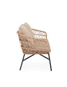 Set de jardín PERUGIA acero galvanizado negro y cuerda... 2