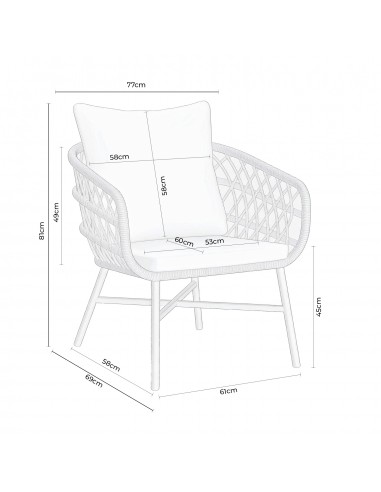 Set de jardín PERUGIA acero galvanizado negro y...