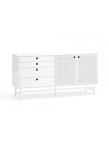 TEULAT APARADOR PUNTO 150x47, DM lacado y metal blanco