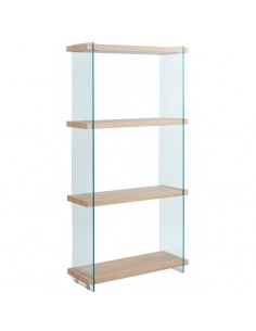 Estantería minimalista IRIS 84x30x165, madera y cristal...