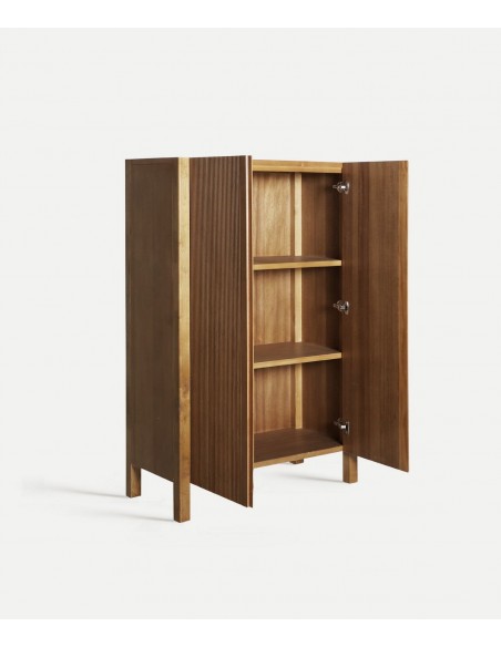 Aparador alto moderno COPENHAGEN 95 x45 x150 em marrom