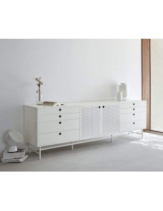 TEULAT APARADOR ponto 210X47, DM lacado e metal branco 2