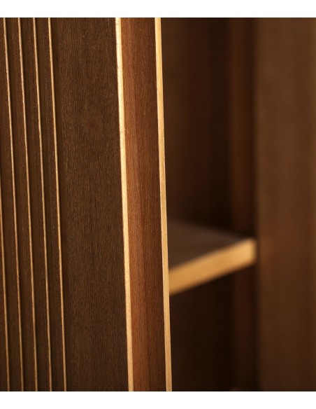 Aparador alto moderno COPENHAGEN 95 x45 x150 em marrom