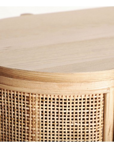 Cómoda IKLA 80x39x80 de madera y ratán estilo...