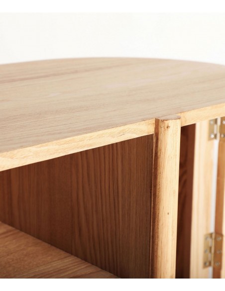 Móvel de TV IKLA 120x43x60 em madeira e rattan, estilo natural