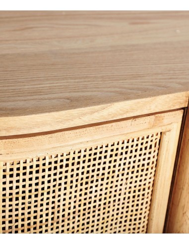 Mueble de TV IKLA 120x43x60 de madera y ratán,...