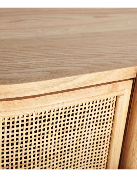 Mueble de TV IKLA 120x43x60 de madera y ratán, estilo natural