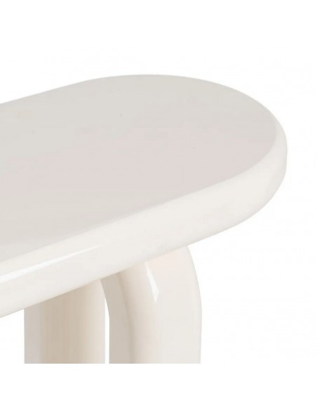 Console Oslo DM 120 x 35 x 80 estilo nórdico minimalista em MDF lacado creme