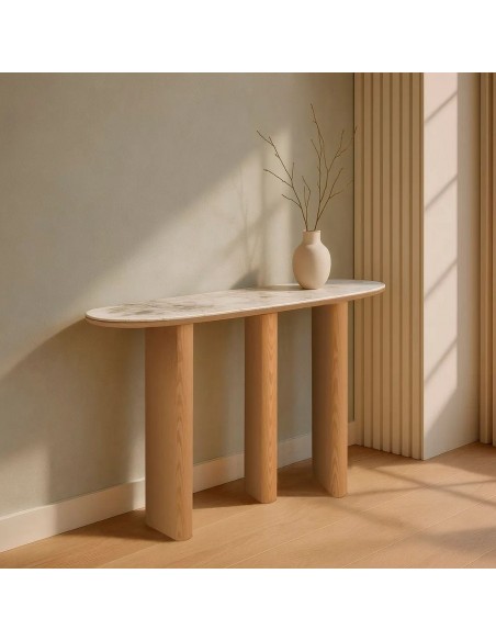 Consola Siena 150x39x80 de Organic Style em MDF Elegância Natural