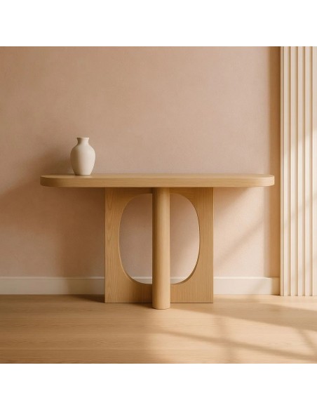 Consola BARI 120x35x80 de Estilo Orgánico, Armónico y Actual en MDF Natural