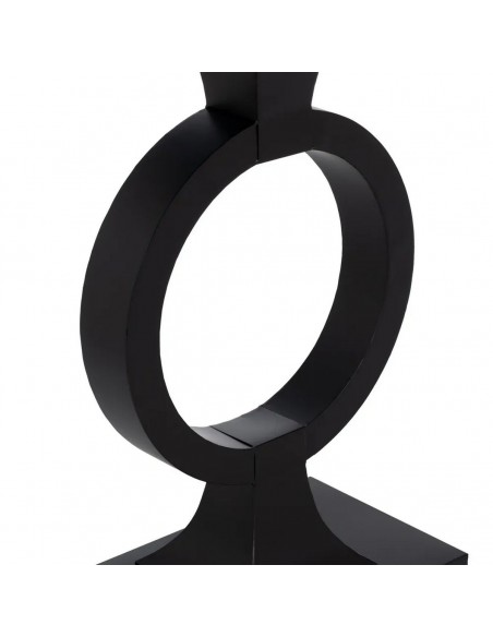 Consola contemporánea BERLIN 90x32x80 en Hierro y Cristal Negro