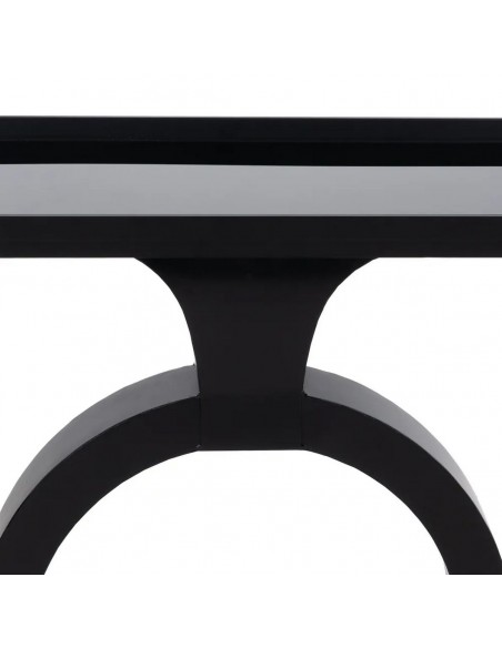Consola contemporânea BERLIN 90x32x80 em ferro e vidro preto