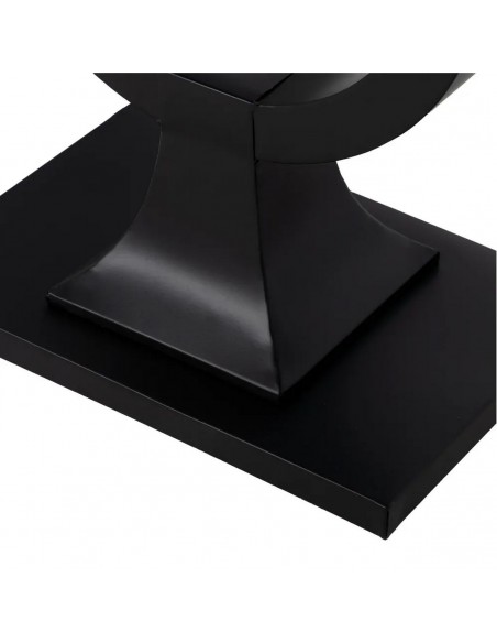 Consola contemporânea BERLIN 90x32x80 em ferro e vidro preto