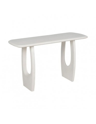 Consola mediterránea AREZZO 130x46x76 de lineas orgánicas en Madera Blanco Rozado