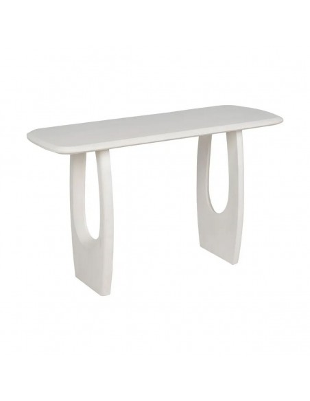 Consola mediterrânica AREZZO 130x46x76 com linhas orgânicas em madeira rosa branca