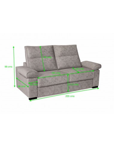 Sofá cama 3 plazas MOON 205 x 98 tela antimanchas