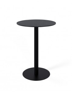 Mesa alta LYA 70x96, tampo em porcelânico preto e base em...