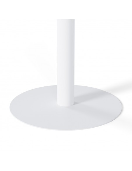 Mesa alta LYA 70x96, tampo em porcelânico branco e base em metal branco