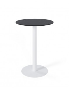 Mesa alta LYA 70x96, tampo em porcelânico preto e base em...
