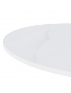 Mesa redonda de cocina LYA 70×75, tapa porcelánica blanca... 2