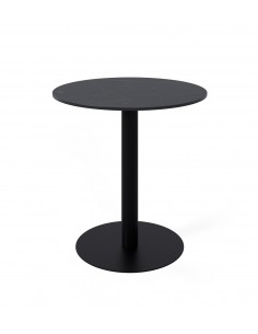 Mesa redonda de cocina LYA 70×75, tapa porcelánica negra...