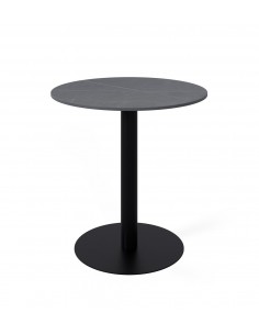 Mesa redonda de cocina LYA 70×75, tapa porcelánica gris y...