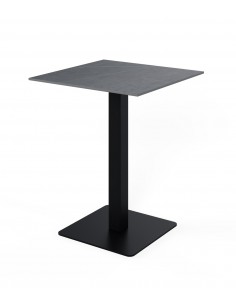 Mesa alta cuadrada SAMIRA 70×96, tapa porcelánica gris y...