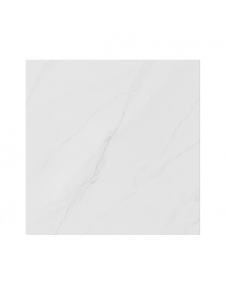 Mesa de cocina cuadrada SAMIRA 70×75, tapa porcelánica blanca y base metal blanca