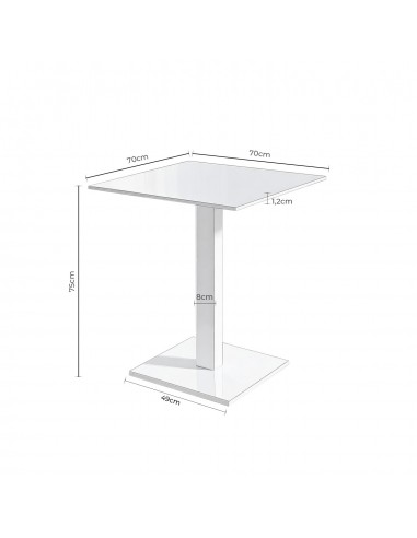 Mesa de cozinha quadrada SAMIRA 70x75, tampo em...