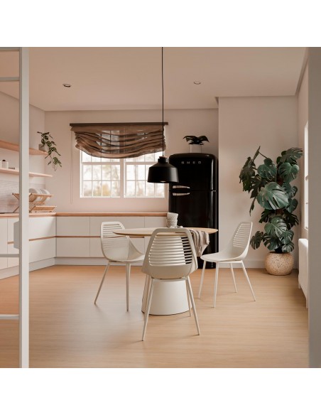 SILLA DE POLIPROPILENO LEIA BLANCA. PATAS METAL