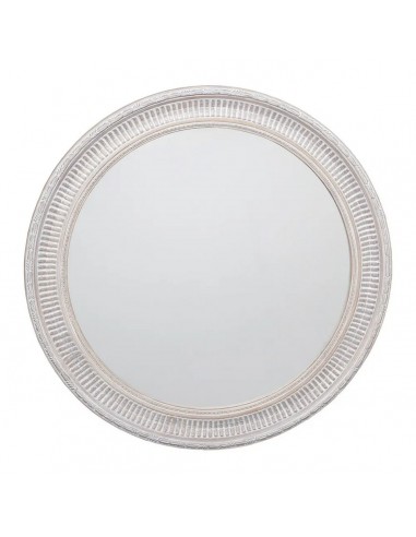 Espejo decorativo redondo VERSAILLES gris en madera de paulonia 80 cm