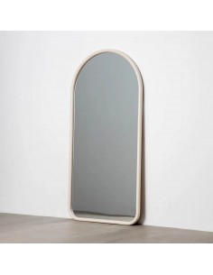 Espelho de Toucador de Madeira LUMA 90 x 180 em Creme e...